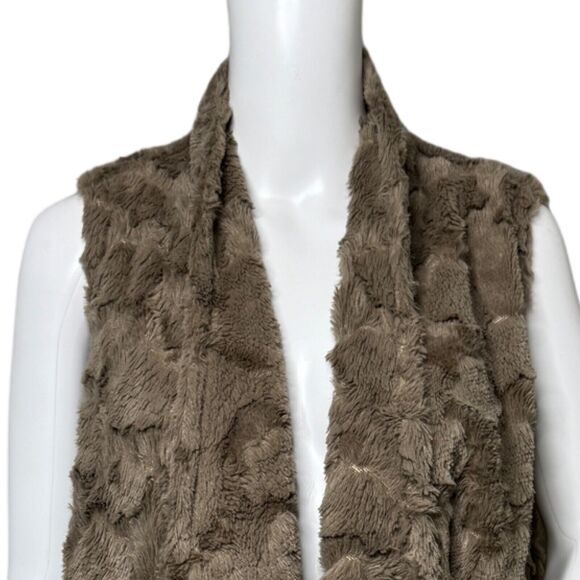 Anthropologie Elevenses Vest Womens Medium Tan Faux Fur Vest Edgy Urban Mob Wife - Picture 5 of 8